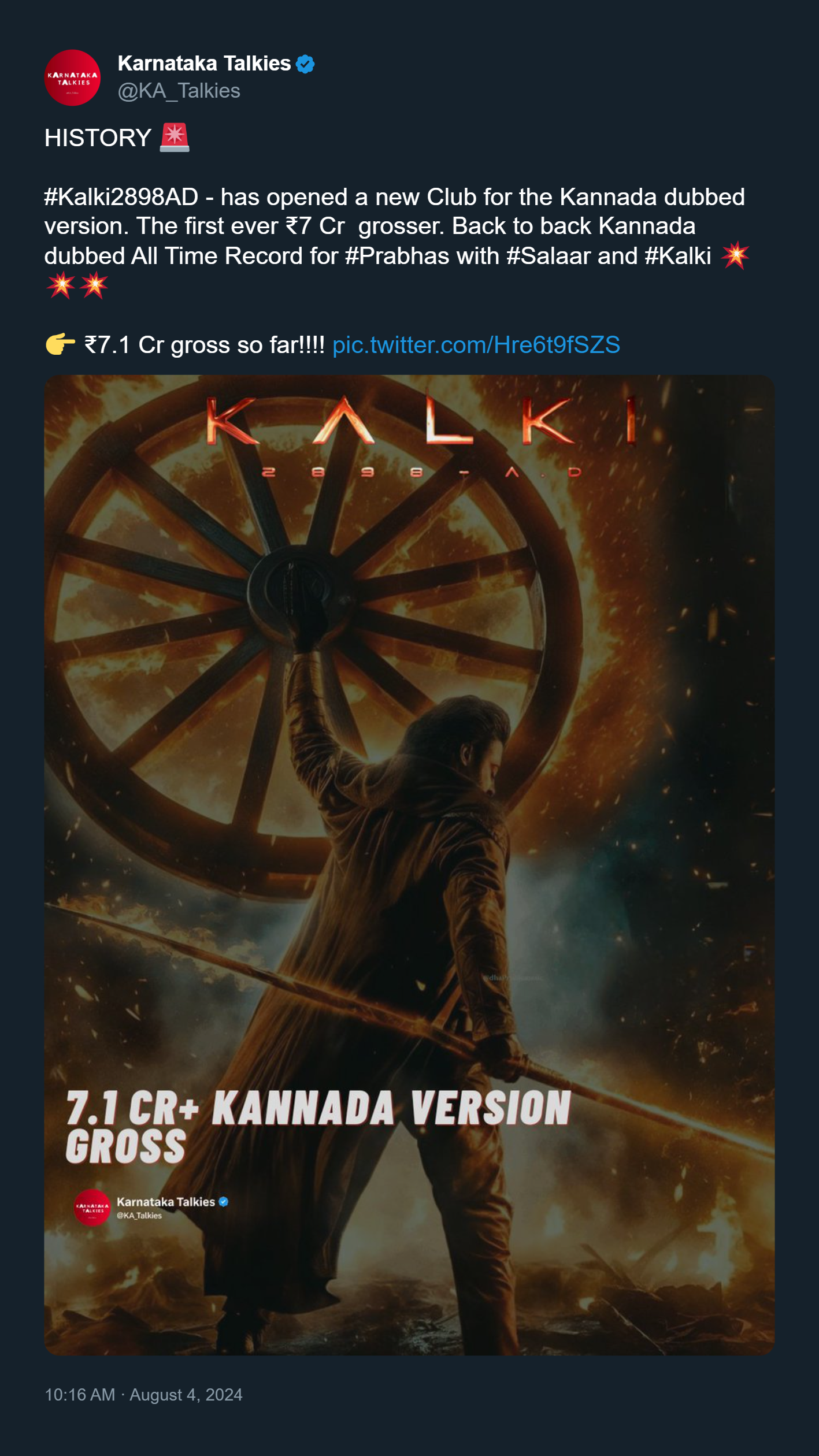 Kalki 2898 AD Karnataka Collections